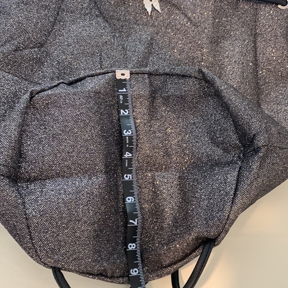 VICTORIA’S SECRET Backpack- sparkly charcoal grey w/ angel wings charm. - Picture 8 of 11